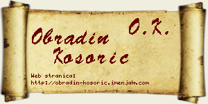 Obradin Kosorić vizit kartica